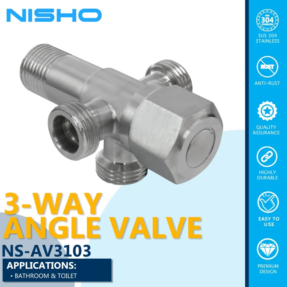 nisho shiro series sus304 stainless 3 way angle valve 1/2 npt x 1/2 npt x 1/2 npt water inlet tap nisho shiro series sus304 stainless 3 way angle valve 1/2 npt x 1/2 npt x 1/2 npt water inlet tap