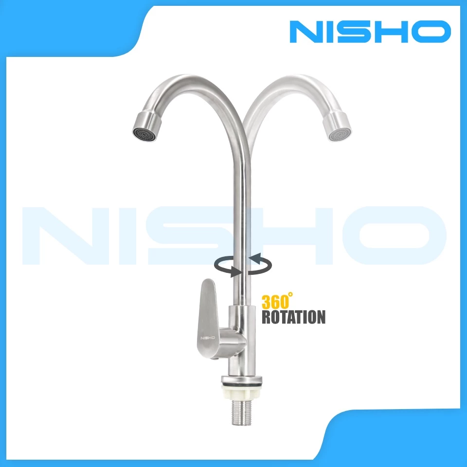 nisho shiro sus304 stainless gooseneck kitchen sink faucet arc type bar sink gripo vertical tap nisho shiro sus304 stainless gooseneck kitchen sink faucet arc type bar sink gripo vertical tap