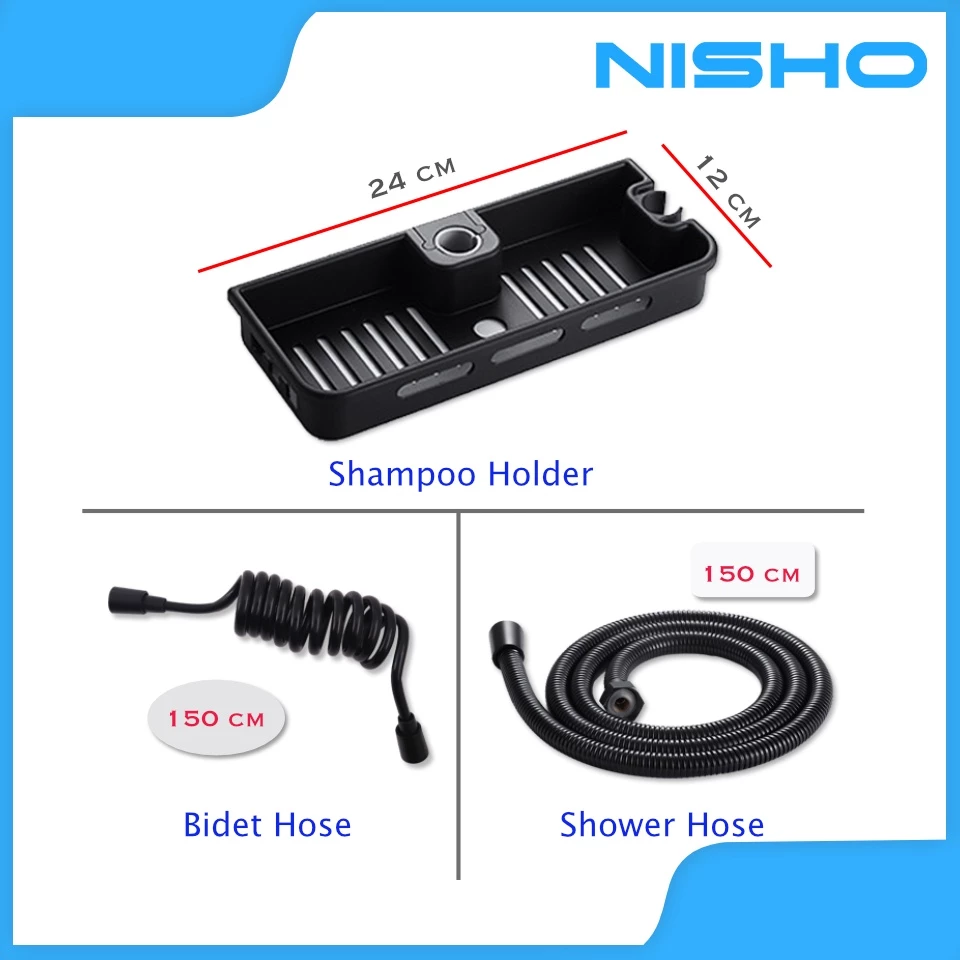 nisho black stainless rain shower full set with abs round head flower design dual water inlet nisho black stainless rain shower full set with abs round head flower design dual water inlet
