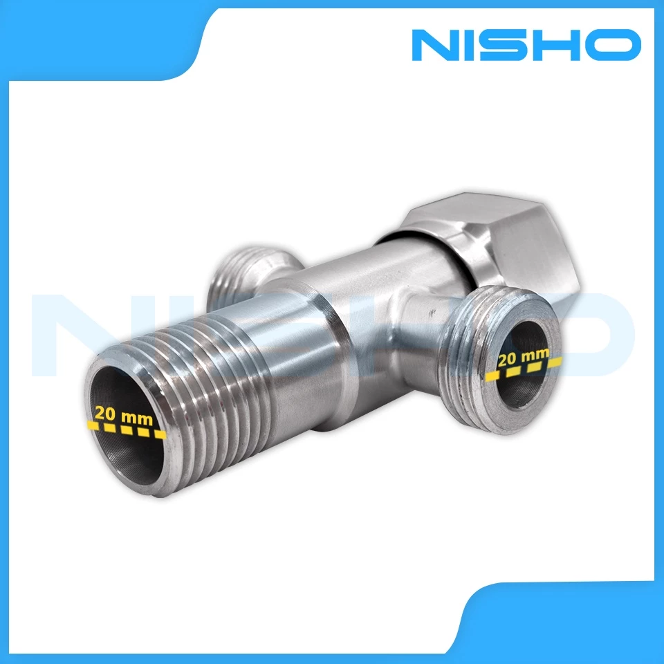 nisho shiro series sus304 stainless 2 way angle valve bathroom water inlet sink tap high quality nisho shiro series sus304 stainless 2 way angle valve bathroom water inlet sink tap high quality
