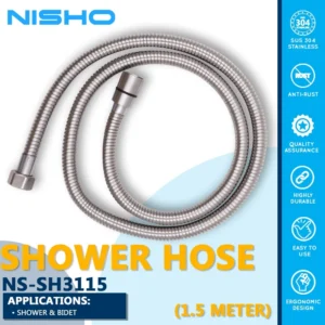 nisho shiro stainless sus 304 bidet hose shower hose flexible 1.5 meters