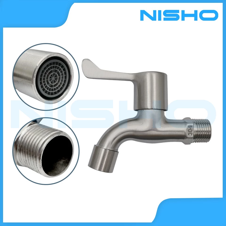 nisho shiro series sus304 stainless plain bibb wall faucet bathroom garden kitchen sink faucet nisho shiro series sus304 stainless plain bibb wall faucet bathroom garden kitchen sink faucet