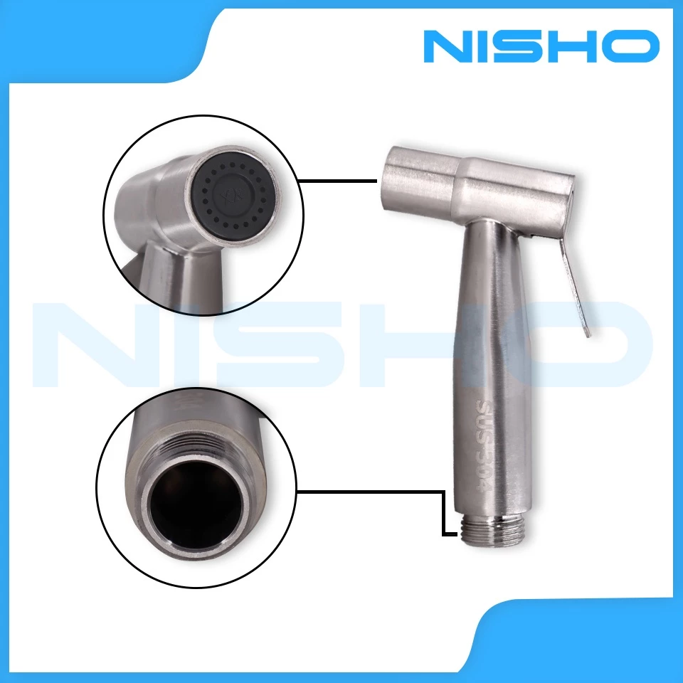 nisho shiro stainless sus 304 handheld bidet spray complete set hook type toilet kitchen sprayer nisho shiro stainless sus 304 handheld bidet spray complete set hook type toilet kitchen sprayer