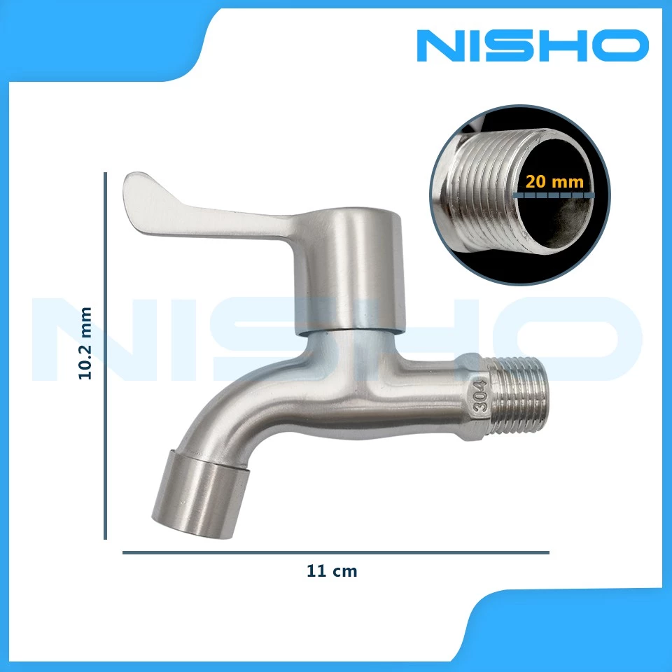 nisho shiro series sus304 stainless plain bibb wall faucet bathroom garden kitchen sink faucet nisho shiro series sus304 stainless plain bibb wall faucet bathroom garden kitchen sink faucet