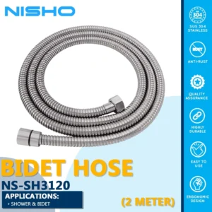 nisho shiro stainless sus 304 bidet hose shower hose flexible 2 meters