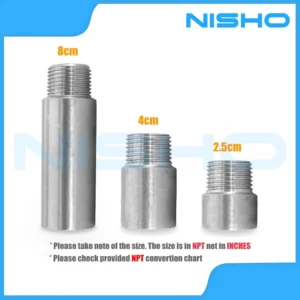 nisho sus304 stainless 1/2 npt male x 1/2 npt female faucet extension 4 cm male adapter extender