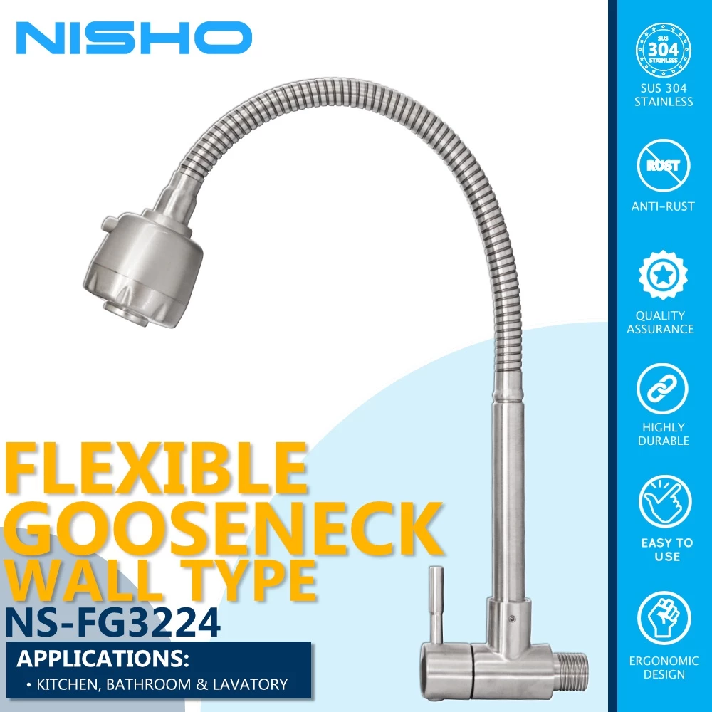 nisho shiro sus304 stainless gooseneck kitchen sink faucet flat type handle arc type bar sink nisho shiro sus304 stainless gooseneck kitchen sink faucet flat type handle arc type bar sink