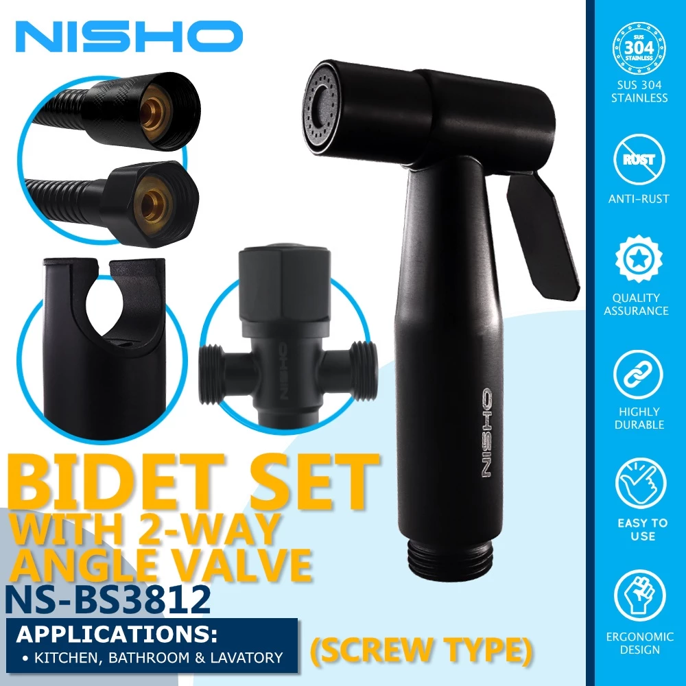 nisho black series sus 304 stainless handheld bidet spray complete set toilet kitchen sprayer nisho black series sus 304 stainless handheld bidet spray complete set toilet kitchen sprayer