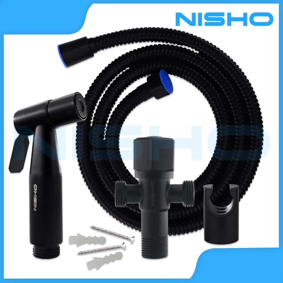nisho black series sus 304 stainless handheld bidet spray complete set toilet kitchen sprayer nisho black series sus 304 stainless handheld bidet spray complete set toilet kitchen sprayer