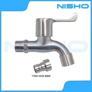 nisho shiro series sus304 stainless plain bibb wall faucet bathroom garden kitchen sink faucet