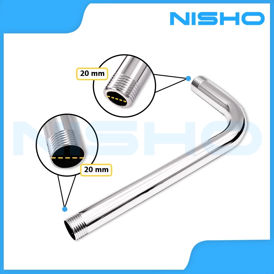 nisho 60cm ( whole pipe length ) 50cm + 10cm rain shower stainless arm only shower extension nisho 60cm ( whole pipe length ) 50cm + 10cm rain shower stainless arm only shower extension