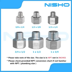 nisho sus304 stainless female to male adapter reducer plumbing connector