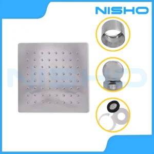 nisho showa stainless sus 304 6", 8", 10", 12" square rain shower head only heavy duty rainfall