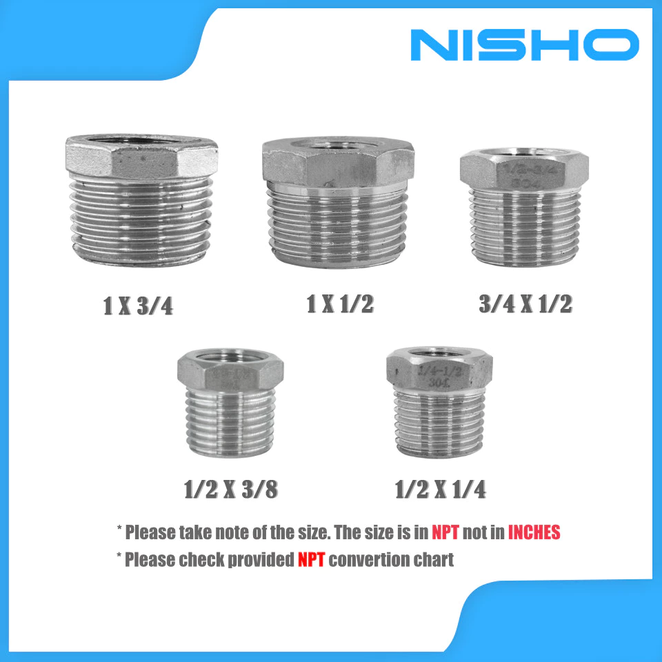nisho sus304 stainless bushing reducer male to female adapter nisho sus304 stainless bushing reducer male to female adapter